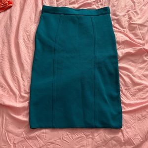 Turquoise stretchy pencil skirt